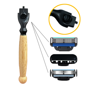 RZACLEA <span class=keywords><strong>Rasoir</strong></span> Système Personnalisable 3/6 Lames en Acier Inoxydable avec Manche en Bambou pour Hommes et Femmes, Six Lames Adaptables pour Utilisation Multifonctionnelle - Product Image 4