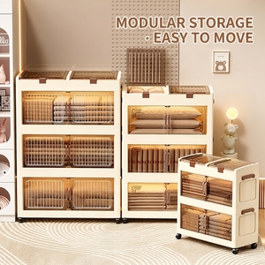 <span class=keywords><strong>Armoire</strong></span> de rangement multi-niveaux en polypropylène de style minimaliste pour chambre à coucher, idéale pour appartement et usage domestique (pour bébé) - Product Image 1