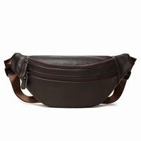 Tas Pinggang Kulit Sapi Asli Multifungsi Grosir Kustom untuk Pria, Tas Selempang Dada, Tas Pinggang Crossbody