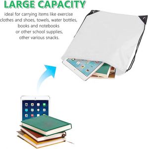 Custom Logo Cinch Gym <b>Drawstring</b> Backpack Multi-Color Waterproof Recycled Polyester Bag for Storage Travel Sports Use - Product Image 5