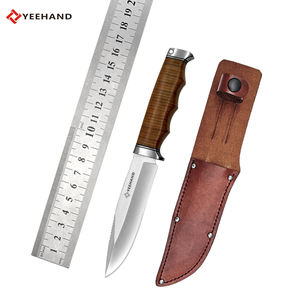 Nova chegada grande faca caça sobrevivência acampamento ao ar livre faca completa tang faca com bainha de couro - Product Image 3