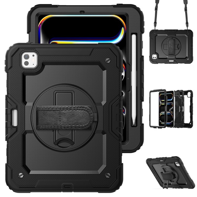 Factory Wholesale Shockproof Case with Pencil Holder & Straps for iPad Air Pro 11 12.9 iPad 10.2 10.9 9.7