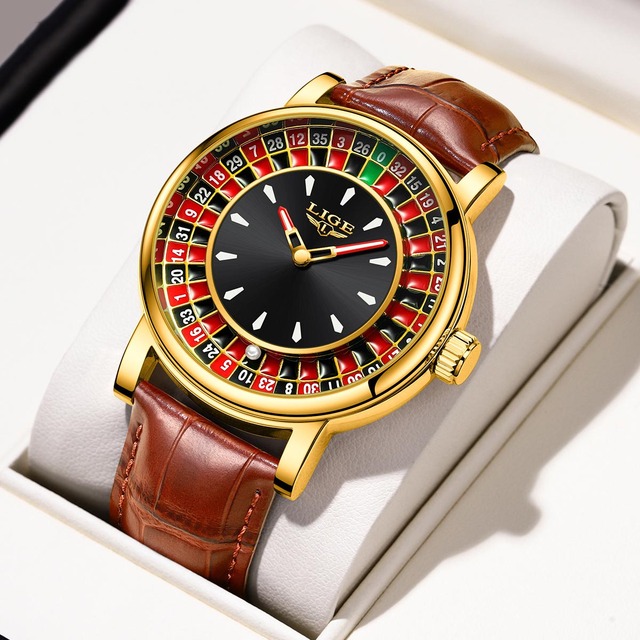 Hot Sell Luxury Quartz Movement Watches Gambling Disk Mens Watch Luminous Roulette Casino Watch Male Clock Orologio Uomo Uhren