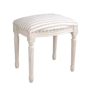 Make-Up Table Stool Old White Sitting Shabby Chic Seating Bench Wooden