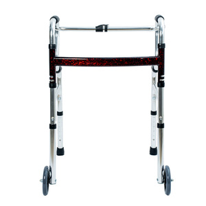 Wheeled Walking Aid KY916L-A Aluminum Alloy <b>Folding</b> <b>Walker</b> With Non Slip Handles For Elderly And Disabled Rehabilitation Use - Product Image 2