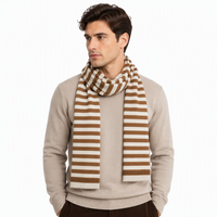 Écharpe d'hiver 100% laine RWS, écharpes en tricot rayées chaudes pour femmes et hommes, accessoire de mode automne-hiver, vente en gros
