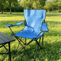 Fauteuil pliant portable en acier carbone pour l'extérieur avec accoudoirs, chaise de camping, chaise de plage, mobilier d'extérieur