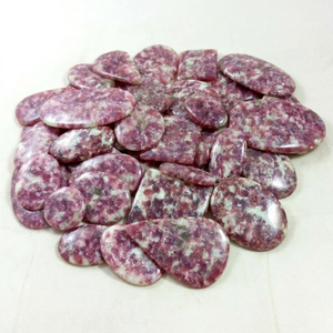 Natural Lepidolite Pink Mix Shape Cabochons Authentic Jewelry Flat Back Bulk Wholesale Supply - Product Image 1