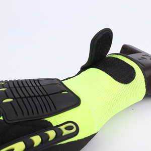 Gants de sécurité anti-impact, 13 jauges, polyester, enduits de nitrile sablé, avec protection dorsale en TPR, poignet à boucle auto-agrippante - Product Image 5
