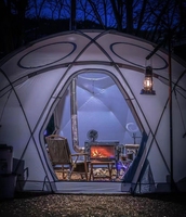 Tente dôme géodésique en aluminium, style populaire, nouvelle collection, grande capacité, pour camping extérieur, imperméable, personnalisable OEM