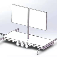 Remorque mobile écran led, économie d'énergie, publicité, écran de télévision avec panneaux solaires et gestion de batterie