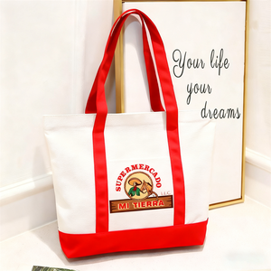 Factory Custom Logo Printed Blank Reusable Grocery Promotional <strong>Bags</strong> Plain <strong>Medium</strong> Cotton Canvas Shopping Tote <strong>Bag</strong> With Pocket - Product Image 3