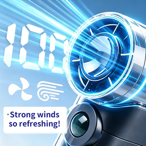 Ventilateur portable à défilement rapide avec affichage numérique, corps métallique, 1 à 100 vitesses, charge rapide en 1,5h, 6000mAh, idéal pour les voyages - Product Image 2