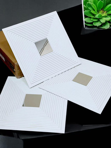 Chất lượng cao 50*50cm vuông thiết kế nhựa màu trắng 3D PVC gương Bảng điều chỉnh - Product Image 6