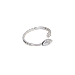 Anillo Abierto Estilo Hoja de Plata S925 para Mujer, Ajustable, Accesorio DIY para Dedos, Soporte Vacío para Perlas, Joyería Moderna de 22 mm - Product Image 5