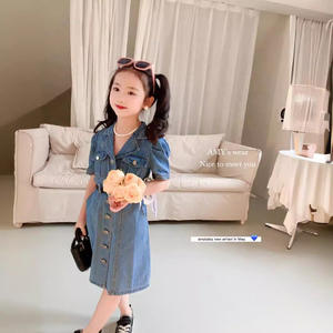 Vestido Vaquero para Niña, Nuevo Estilo Veraniego, Delgado, <span class=keywords><strong>Retro</strong></span>, Vestido Enterizo, Alta Calidad - Product Image 3