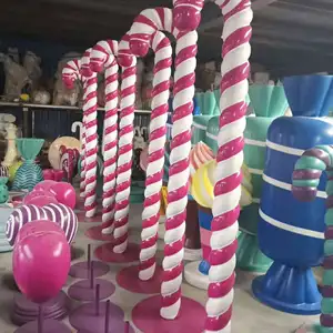 Commercial candy maker large lollipop statue fiberglass christmas candy decoration for events