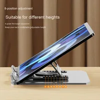 Support universel pour tablette, nouveau modèle, rotatif à 360 degrés, stable, pliable, réglable en hauteur sur huit niveaux, dissipateur de chaleur en acier au carbone