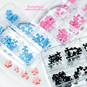 Nuevo juego de accesorios para decoración de uñas con seis cajas largas transparentes, Estrella hexagonal cruzada de siete colores, <span class=keywords><strong>Serie</strong></span> de diamantes Nail Charm - Product Image 3