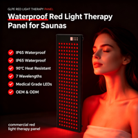 Panneau de luminothérapie rouge OEM ODM pour sauna, étanche IP65, 7 longueurs d'onde, 200 LED, haute irradiation, faible EMF, certifié CE FCC, direct usine