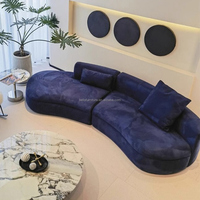 Ensembles de canapés d'angle modulables incurvés modernes Villa en velours pour maison Fauteuil Mobilier de chaise de salon Canapé modulaire en tissu incurvé