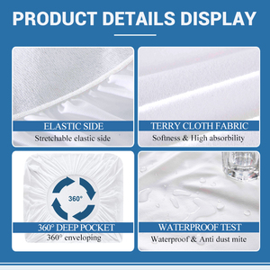 Lenzuolo impermeabile in microfibra terry 100% impermeabile doppio xl poggia sicura materasso lavabile impermeabile <span class=keywords><strong>letto</strong></span> <span class=keywords><strong>matrimoniale</strong></span> - Product Image 3