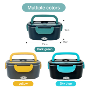 กล่องข้าวไฟฟ้าราคาถูก ขายส่ง 110V/220V กล่องอุ่นอาหารแบบพกพา ป้องกันการรั่วซึม 2 in 1 สำหรับใช้ในรถยนต์และที่บ้าน - Product Image 3