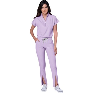 Women's Quick Dry Scrub Set Short Sleeve Split Pants Uniforms For Medical Dental Veterinary Use - Product Image 4