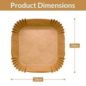 Feuilles de papier sulfurisé jetables antiadhésives pour friteuse à air, qualité alimentaire, pour la cuisson, le rôtissage et le micro-ondes - Product Image 4