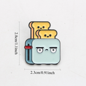 Broche amusante en forme de grille-pain, broche de dessin animé mignonne, broche créative de style Ins, épingle adorable et unique, design créatif - Product Image 4