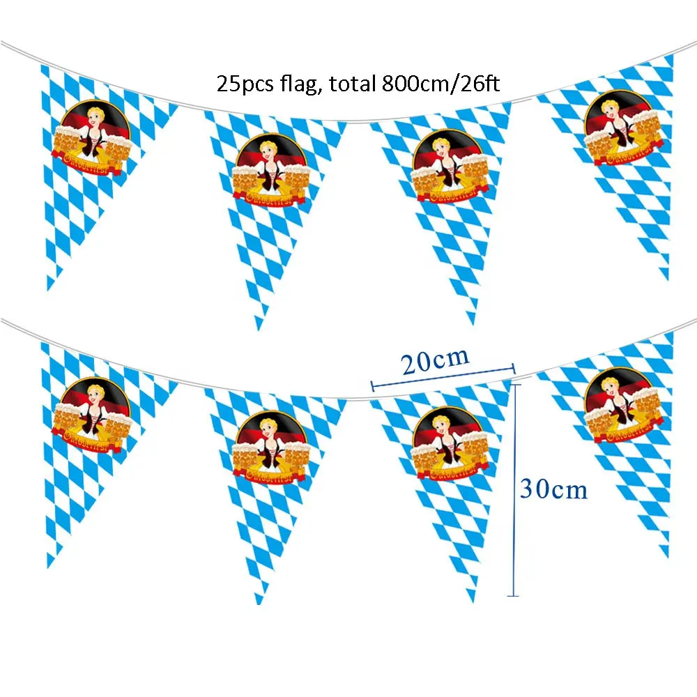 YIBAGA Oktoberfest Banderín de 274 x 36 cm y banderín de 2 x 10 m para decoración de exteriores 