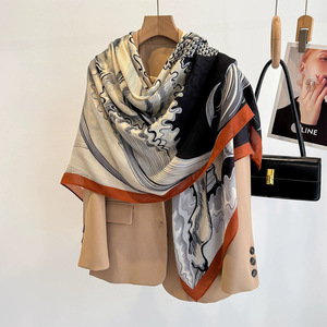 Модный квадратный шарф на заказ, дизайнерский летний платок с цветочным принтом, 130*130 шарф, квадратный шарф для женщин - Product Image 5