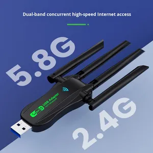 Tarjeta de red inalámbrica USB con Gigabit de doble banda para adaptador <span class=keywords><strong>Bluetooth</strong></span> 2,4/5G ordenador <span class=keywords><strong>Wifi</strong></span> receptor sin controlador para ordenador portátil - Product Image 3