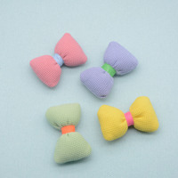 Mini nœuds rembourrés en tissu gaufré couleur bonbon, appliques en tissu doux pour pinces à cheveux et loisirs créatifs de confection de vêtements