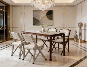 Mesa <span class=keywords><strong>de</strong></span> Madera <span class=keywords><strong>de</strong></span> Nuevo Diseño y Silla Plegable, Mesa y Sillas <span class=keywords><strong>de</strong></span> <span class=keywords><strong>Comedor</strong></span> - Product Image 1