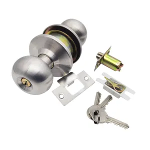 Easy Install Stainless Steel Handle Ball Knob Lock Cylindrical Round Door Knob Lock