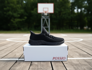 Scarpe da Basket Possio 922N in Mesh Nere Unisex con Suola in Gomma e Intersuola in EVA - Product Image 2