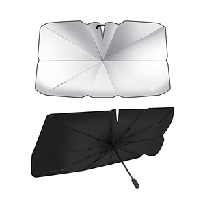 Pare-soleil de voiture Pare-brise <span class=keywords><strong>Parapluie</strong></span> pliable avec poignée rotative Pare-soleil réfléchissant pour véhicule Blocs rayons UV Visière de protection solaire - Product Image 2