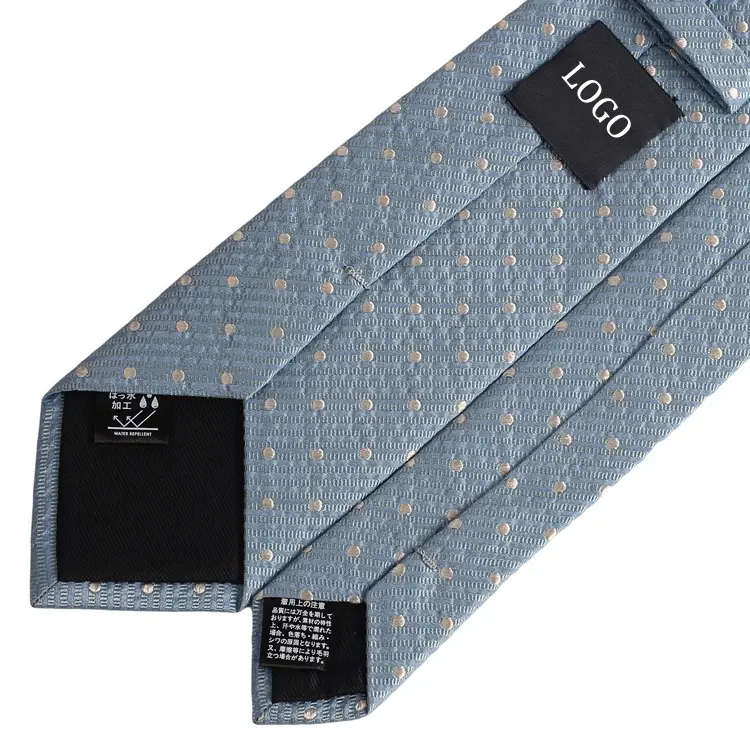 Cravatta in seta Premium Seersucker personalizzata cravatta di marca con Logo Jacquard intrecciato di lusso per uomo accessori per abiti in seta 100%