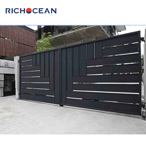 Nuevo sistema de seguridad de jardín de diseño de moda, puertas correderas de entrada de Color negro, puerta de aluminio de fácil mantenimiento personalizada - Product Image 6