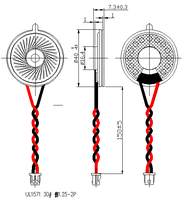 Micro-haut-parleur dynamique à bobine en fer 40 mm 8 Ohm 1 Watt 2,8 V 92 dB à aimant intégré pleine gamme