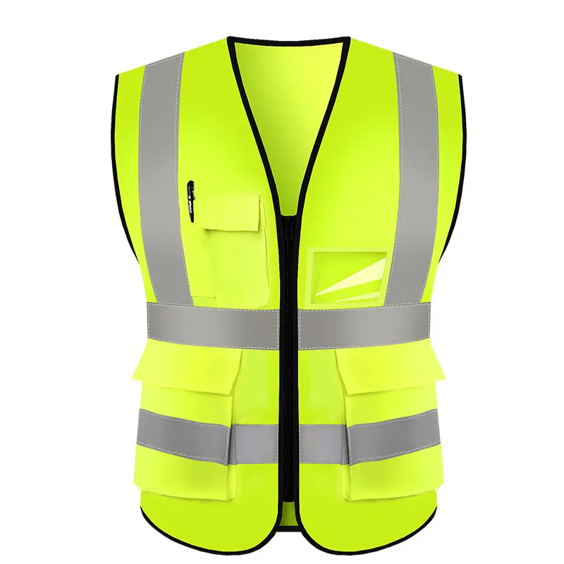 Groothandel Custom Logo Multi Functie Beveiliging Bouw Werk Veiligheid Vest Reflecterende Hoge Zichtbaarheid Veiligheidsvest Met Zakken