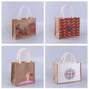 Bolsa de Yute Personalizada con Logotipo, Ecológica, para Regalos Publicitarios, con Costuras de Color, en Blanco - Product Image 5