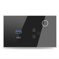 Prise murale intelligente Tuya WIFI Thaïlande VN 120mm 16A, prise intelligente AC100V-240V PD30W USB, commande vocale à distance Alexa Google Home