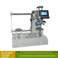 Presse à chaud pneumatique double station entièrement automatique pour le marquage à chaud des casquettes de baseball 110/220V