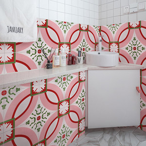 300x300mm Bắc Âu mờ terrazzo thủ công chắp vá màu hồng 3D Ma rốc tráng men gạch trong nhà và ngoài trời sàn gạch ốp tường - Product Image 3