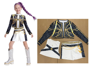 Conjunto de disfraz de Halloween 2025 Explosions Demon Hunter, conjunto de <span class=keywords><strong>cantante</strong></span> Pop para mujeres, vestido de cazador de brujas para niños, peluca, trajes de personajes - Product Image 5