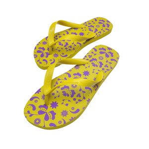 Tongs personnalisées pour sublimation, tongs à talons bas léopard, tongs jaunes, <span class=keywords><strong>sandales</strong></span>, pantoufles pour femmes - Product Image 2
