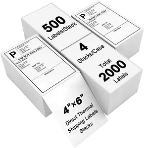 中国制造商4x6直接热标签标签制造商贴纸卷100 150 a 5尺寸装运sricker热标签