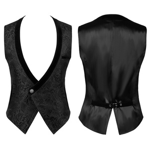 <span class=keywords><strong>Gilet</strong></span> Homme Renaissance Steampunk Gothique Jacquard Croisé pour Costume Habillé Formel - Product Image 5